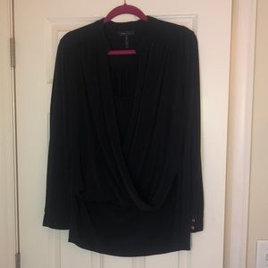 BCBG MAXAZRIA. JAKLYN DRAPED FRONT BLOUSE